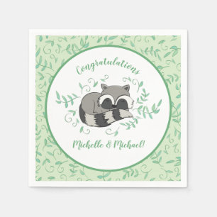Serviette En Papier Baby shower Raccoon