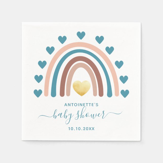 Serviette En Papier Baby shower Rainbow Naples (Devant)