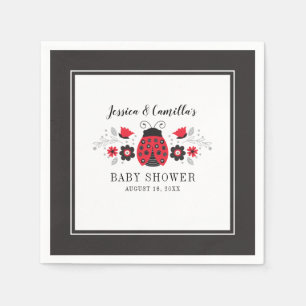 Serviette En Papier Baby shower Red Ladybug Napkin