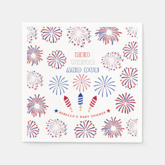 Serviette En Papier Baby shower Red White 4 juillet pétards