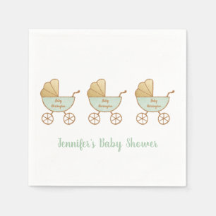 Serviette En Papier Baby shower Retro Pastel Green Carrières