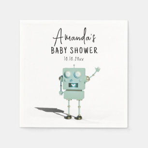 Serviette En Papier Baby shower robot