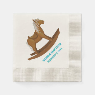 Serviette En Papier Baby shower Rocking Horse Personnalisé