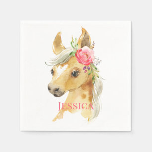 Serviette En Papier Baby shower rose