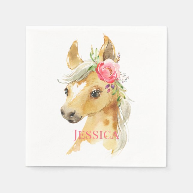 Serviette En Papier Baby shower rose (Devant)