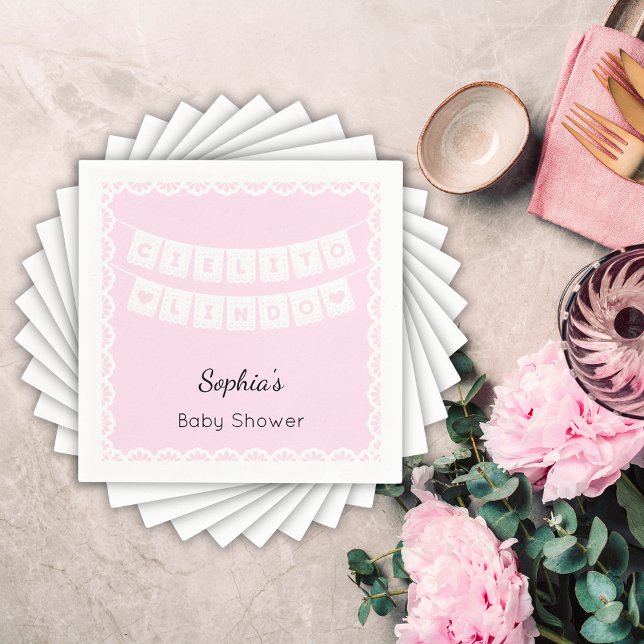 Serviette En Papier Baby shower rose Cielito Lindo (Créateur téléchargé)