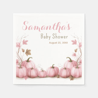 Serviette En Papier Baby shower rose Citrouille thème Papier Napkin