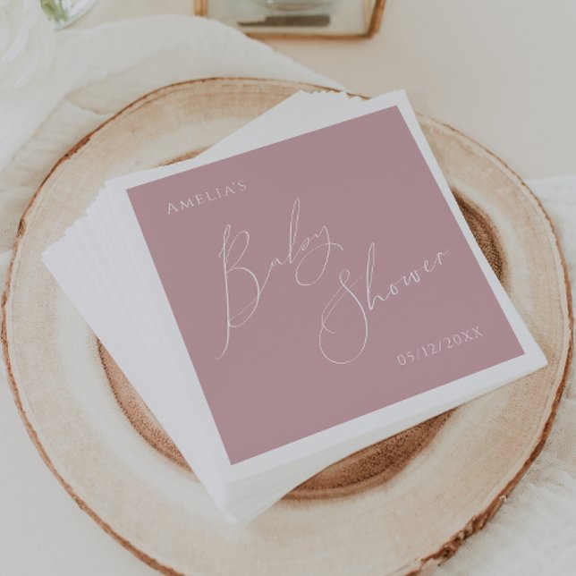 Serviette En Papier Baby shower Rose Dusty Whimsy (Créateur téléchargé)