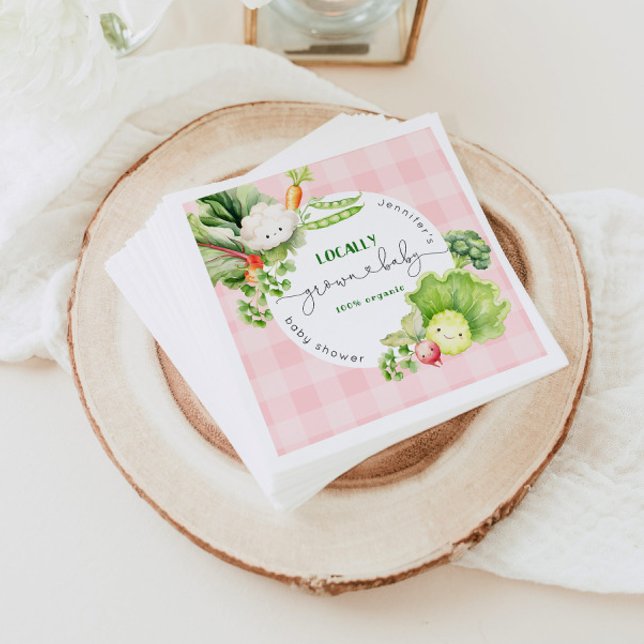 Serviette En Papier Baby shower rose fille cultivé localement Marché d (Créateur téléchargé)