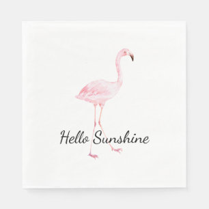 Serviette En Papier Baby-Shower Rose Flamant