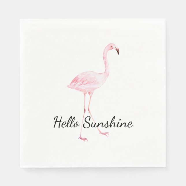 Serviette En Papier Baby-Shower Rose Flamant (Devant)