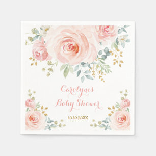 Serviette En Papier Baby shower Rose pastel rose pâle
