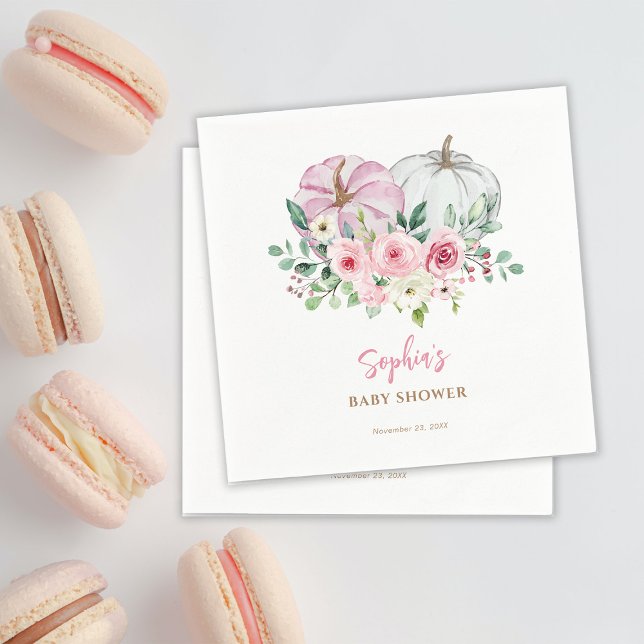 Serviette En Papier Baby shower rose petit Citrouille (Créateur téléchargé)