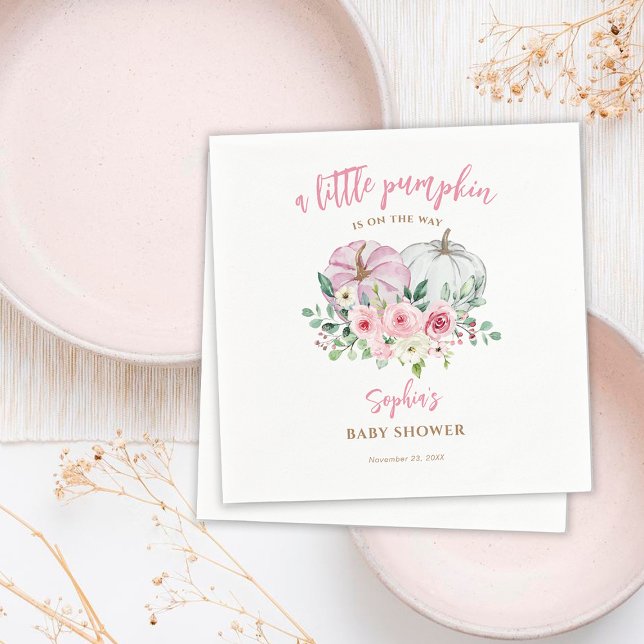 Serviette En Papier Baby shower rose petit Citrouille (Créateur téléchargé)