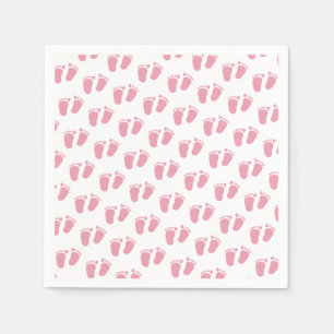 Serviette En Papier Baby shower rose pieds bébé