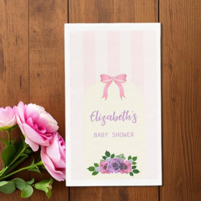 Serviette En Papier Baby shower rose Rose (Créateur téléchargé)