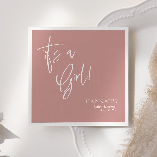 Serviette En Papier Baby shower rose roux/Rose (Créateur téléchargé)