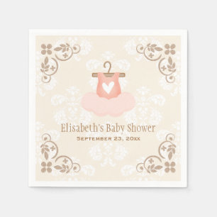 Serviette En Papier Baby shower rose Tutu Ballerina