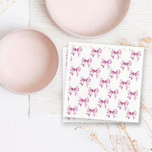 Serviette En Papier Baby Shower Ruban à Nœud Rose