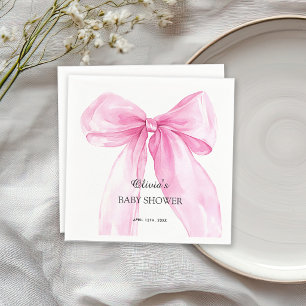 Serviette En Papier Baby-Shower Ruban Arc-en-ciel Rose