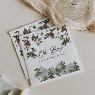 Serviette En Papier Baby shower Rustic Forest Boy