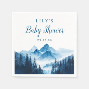 Serviette En Papier Baby shower Rustique Boho Watercolor Mountains