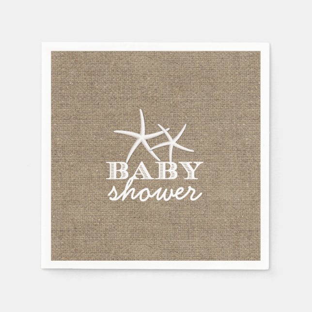 Serviette En Papier Baby shower Rustique Burlap (Devant)