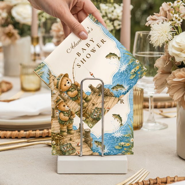 Serviette En Papier Baby Shower Rustique Ours Pêche (Créateur téléchargé)