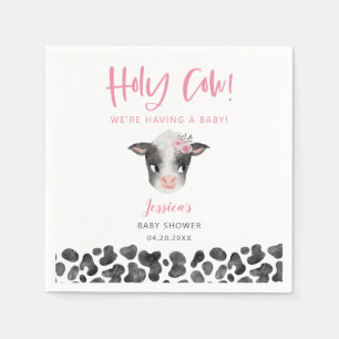 Serviette En Papier Baby shower rustique rose Saint-Vache
