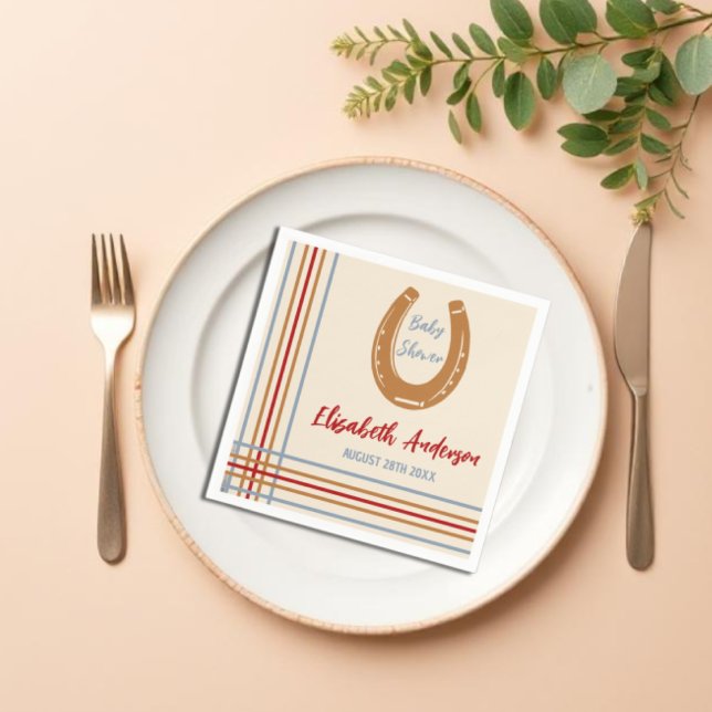 Serviette En Papier Baby shower rustique Western Horseshoe (Créateur téléchargé)
