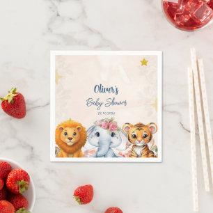Serviette En Papier Baby Shower Safari