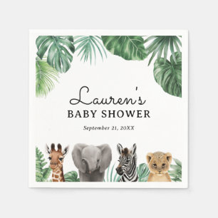 Serviette En Papier Baby shower Safari Animaux