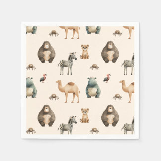 Serviette En Papier Baby shower Safari Cute Animaux