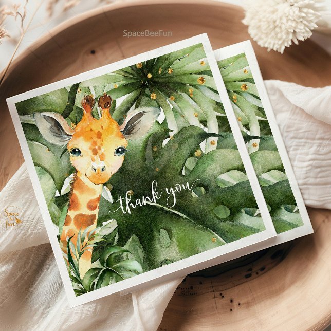 Serviette En Papier Baby shower Safari Giraffe (Safari Baby Shower, Giraffe Napkins, Jungle Theme, Wild Adventure, Baby Shower Decor, Animal Safari,)