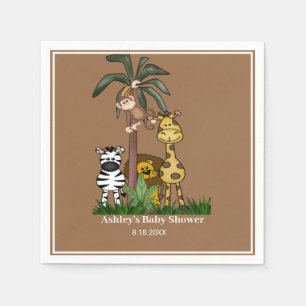 Serviette En Papier Baby shower Safari Jungle customisé