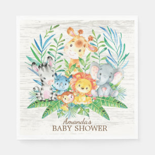 Serviette En Papier Baby shower Safari Jungle Papier