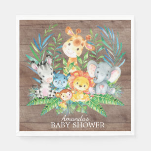 Serviette En Papier Baby shower Safari Jungle Papier