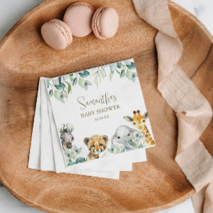 Serviette En Papier Baby shower Safari Little Wild One