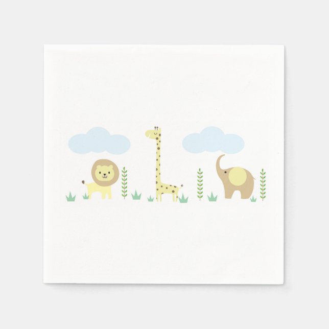 Serviette En Papier Baby shower Safari serviettes (Devant)