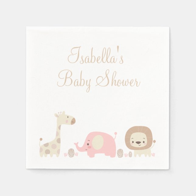 Serviette En Papier Baby shower Safari serviettes (Devant)