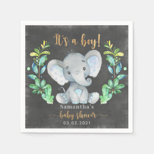 Serviette En Papier Baby shower Safari Wild Elephant