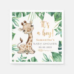 Serviette En Papier Baby shower Safari Wild Giraffe serviettes