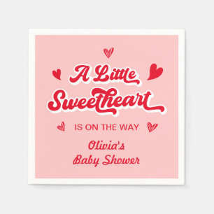 Serviette En Papier Baby shower Saint-Valentin Red Pink