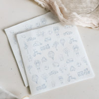 Baby shower salle de bébé Toile De Jouy bleue