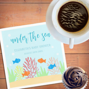 Serviette En Papier Baby shower Sea Life