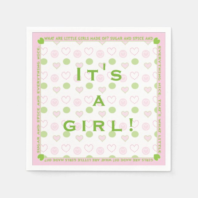 Serviette En Papier Baby shower Serviette standard "Sucre et épices" (Devant)