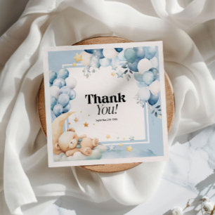 Serviette En Papier Baby shower serviettes Bleu ours Ballons