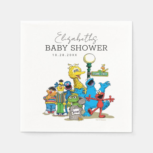 Serviette En Papier Baby shower Sesame Street Pals (Devant)