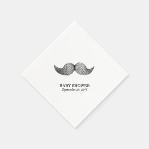 Serviette En Papier Baby shower simple de moustache
