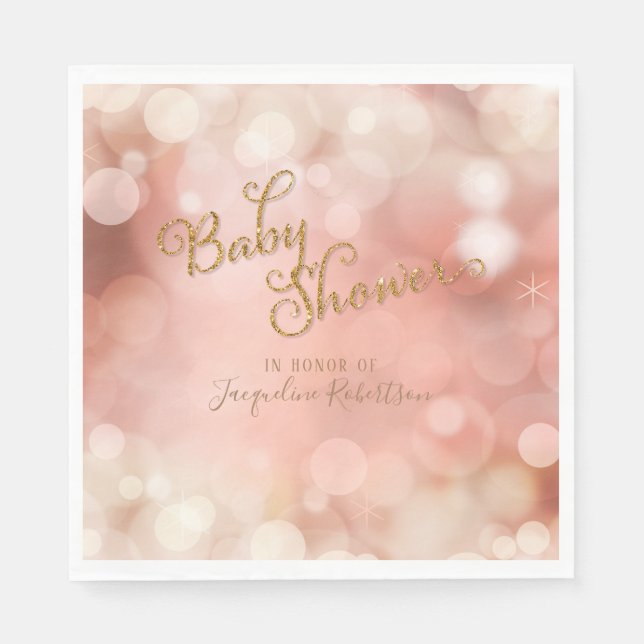 Serviette En Papier Baby shower Simple Magique Bokeh Sparkle Twinkle (Devant)